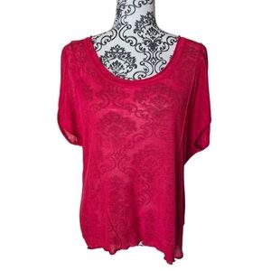 Line linen blend short sleeve lightweight sweater size medium